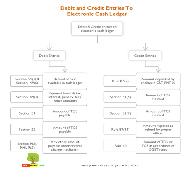 Debit and Credit Entries To Electronic Cash Ledger